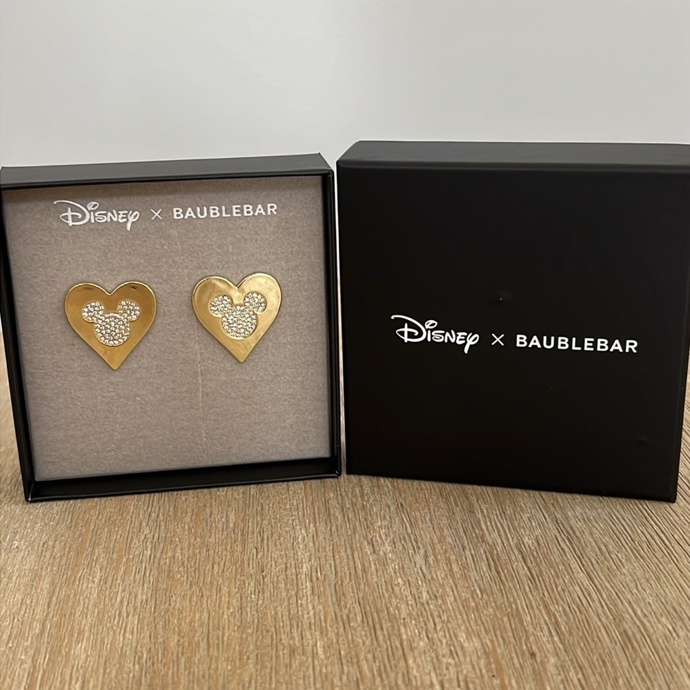 Disney x Baublebar Mickey Mouse Heart Earrings Cubic Zirconia
